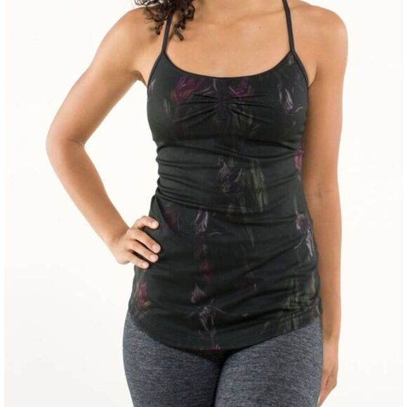 LULULEMON ATHLETICA Atma Tank in Midnight Iris Multi/Black Size 4 - Picture 3 of 5